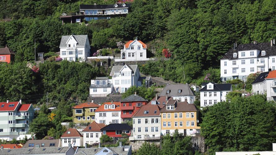 Bebyggelse i Bergen, Norge.
